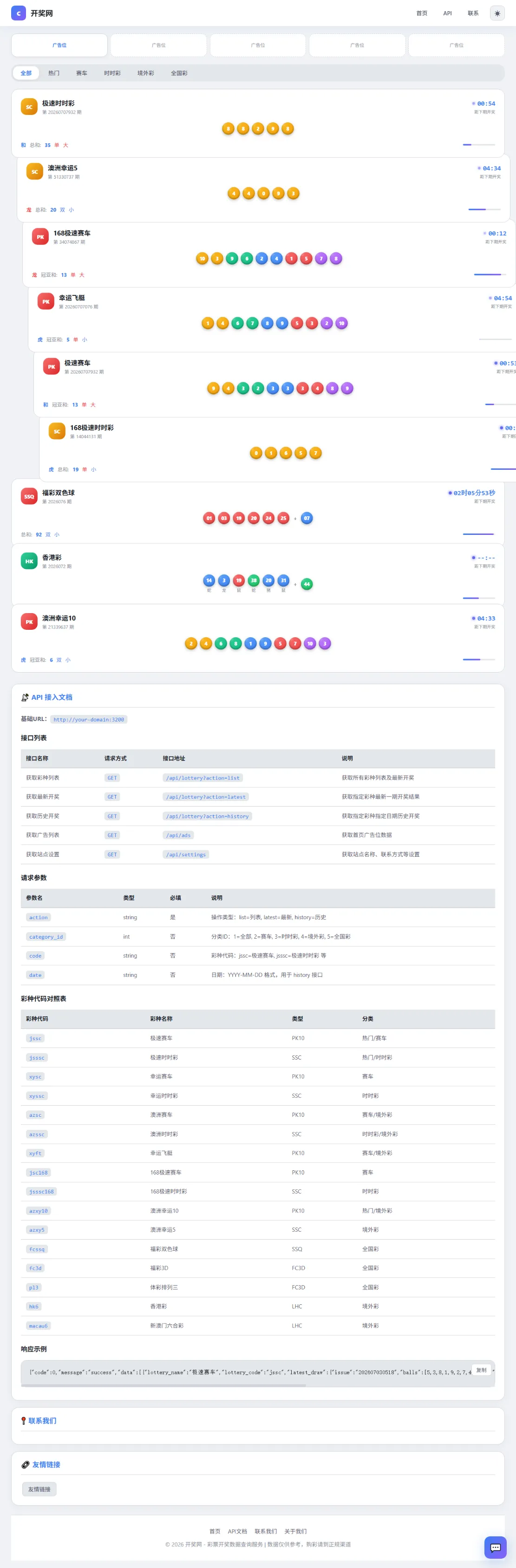 功能完整级开奖源码 | 已对接部分数据