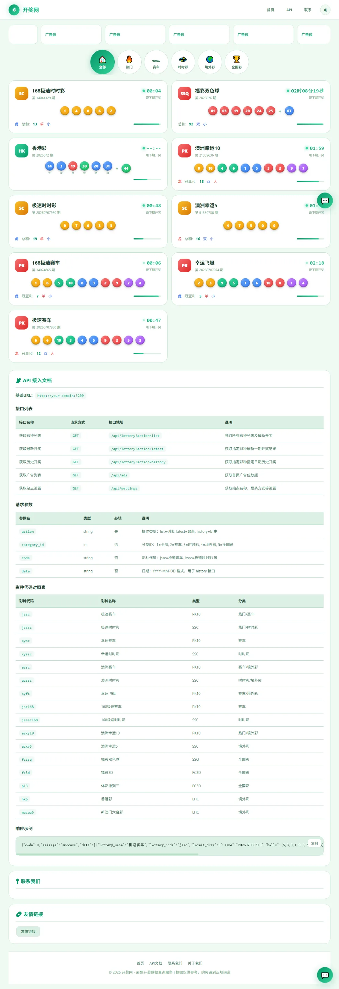 功能完整级开奖源码 | 已对接部分数据