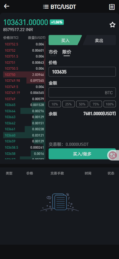 二开优化交易所 - 合约下单页1