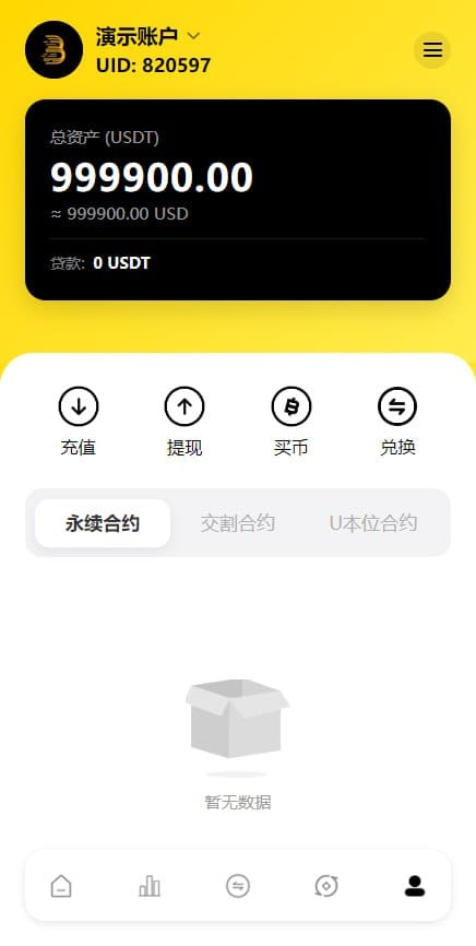 交易所系统 - BTC/USDT K线