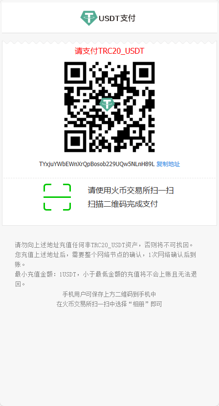 USDT归集系统 - USDT支付页