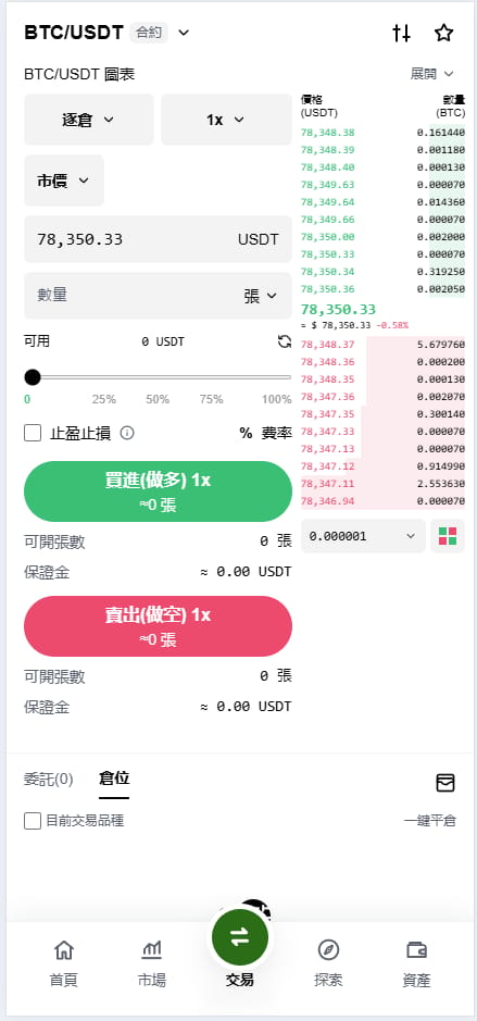 仿OKX交易所 - 合约下单