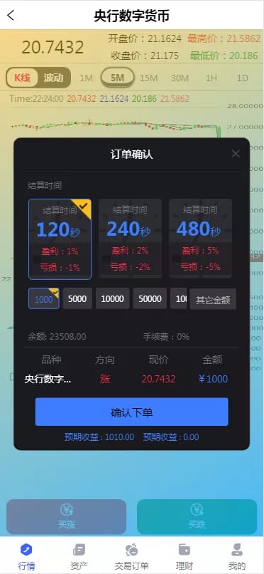 黄金原油指数盘 - 账户资金页