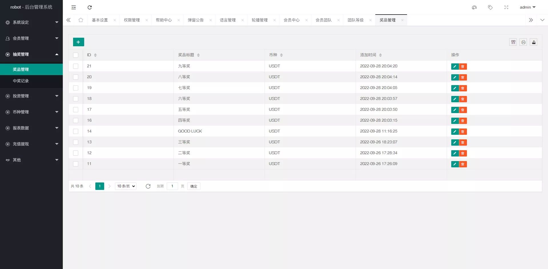 量化理财系统 - 后台数据表2