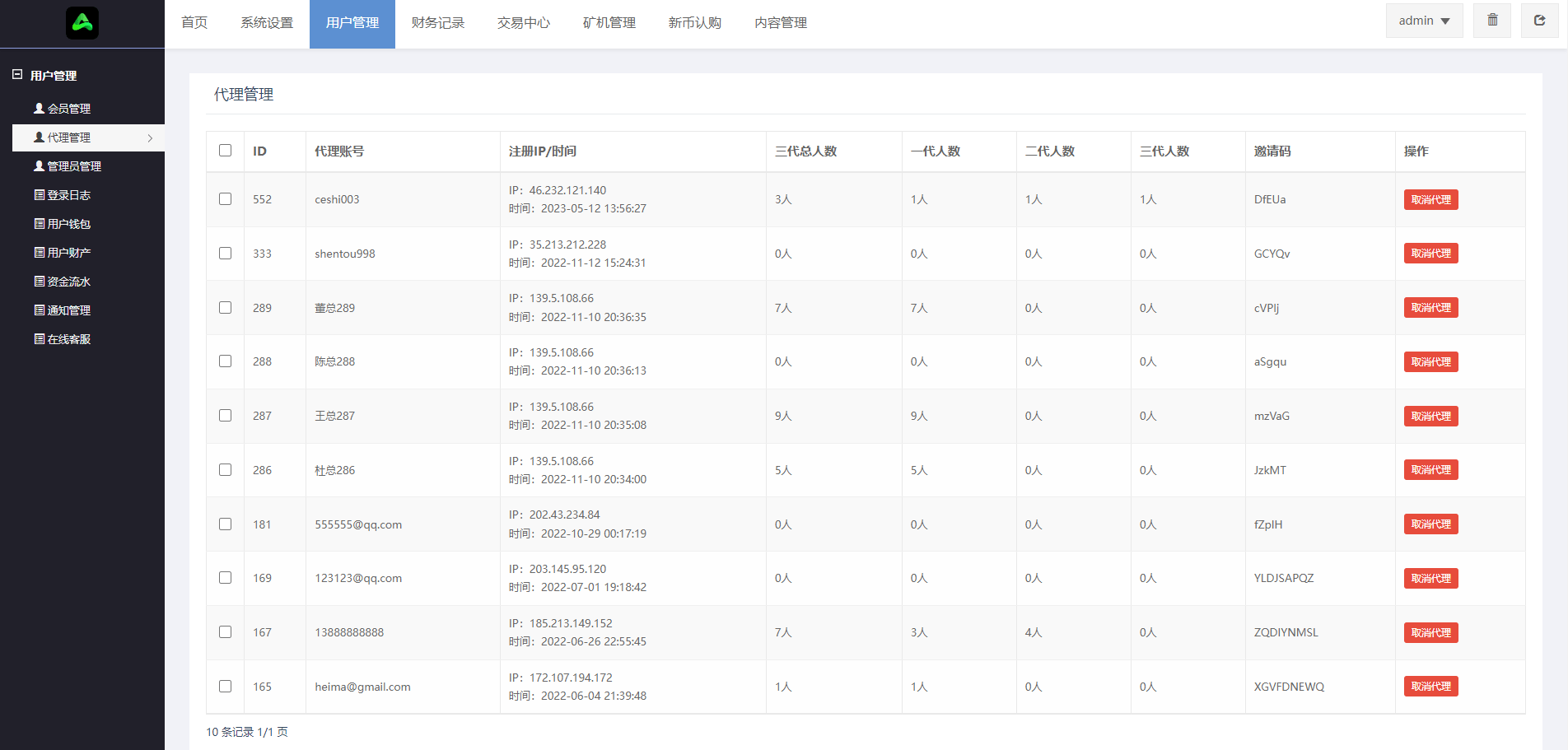 Nexmint交易所 - 后台数据表7