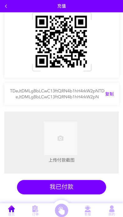 海外抢单商城 - 扫码充值