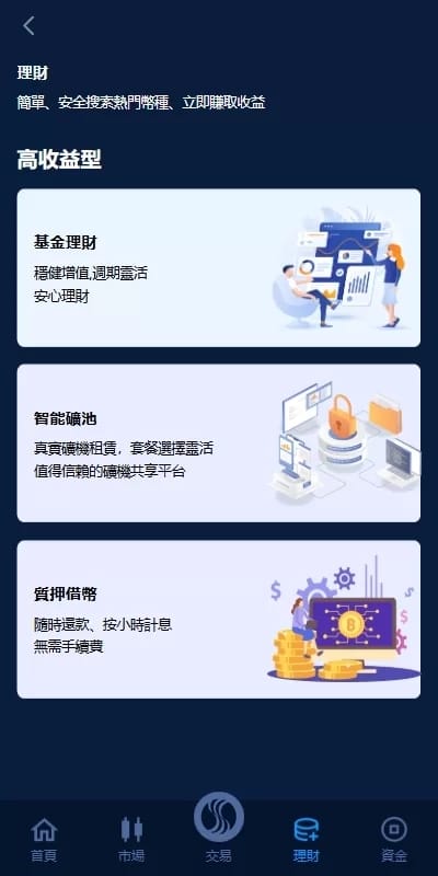海外交易所 - 理财产品页