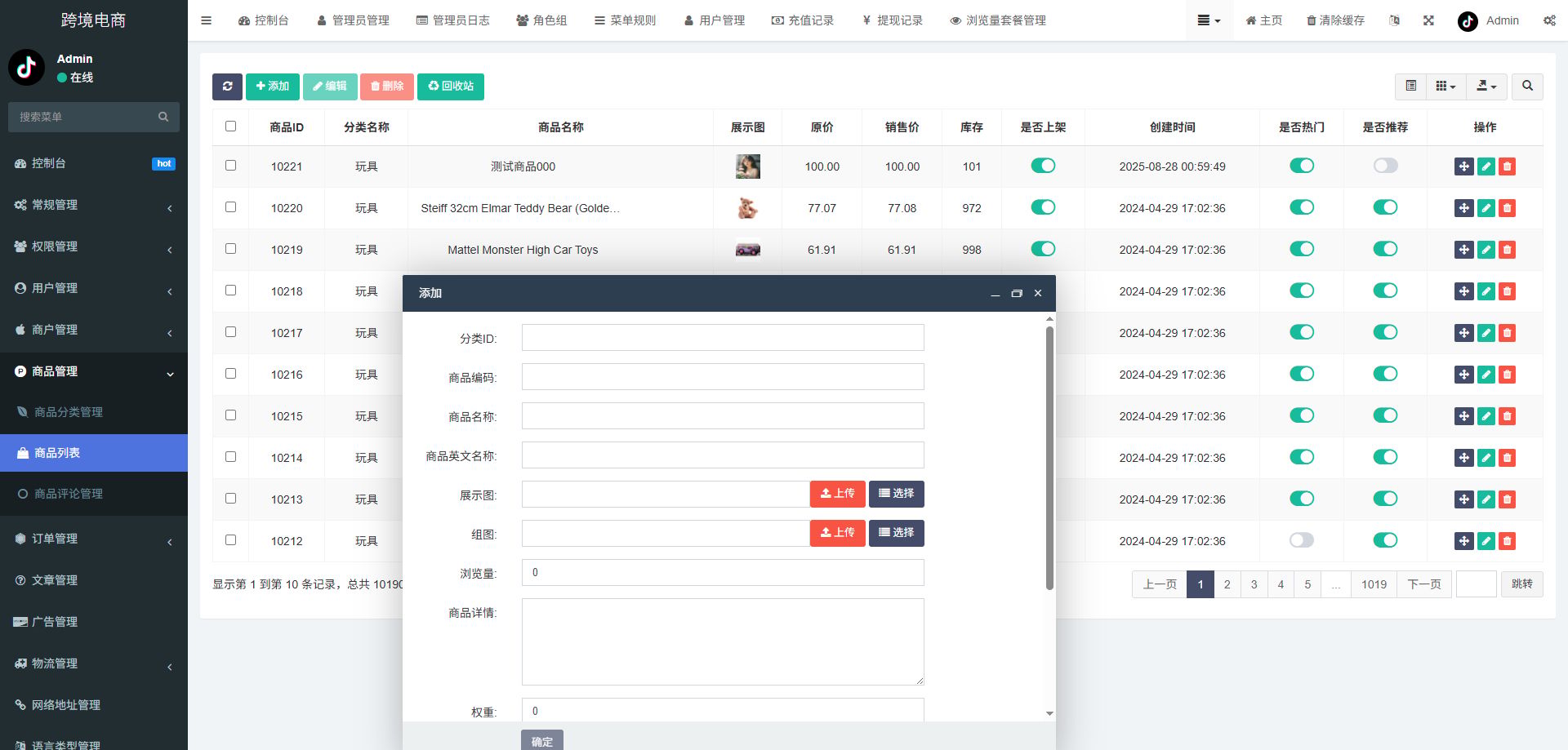 跨境电商系统 - 后台数据表29