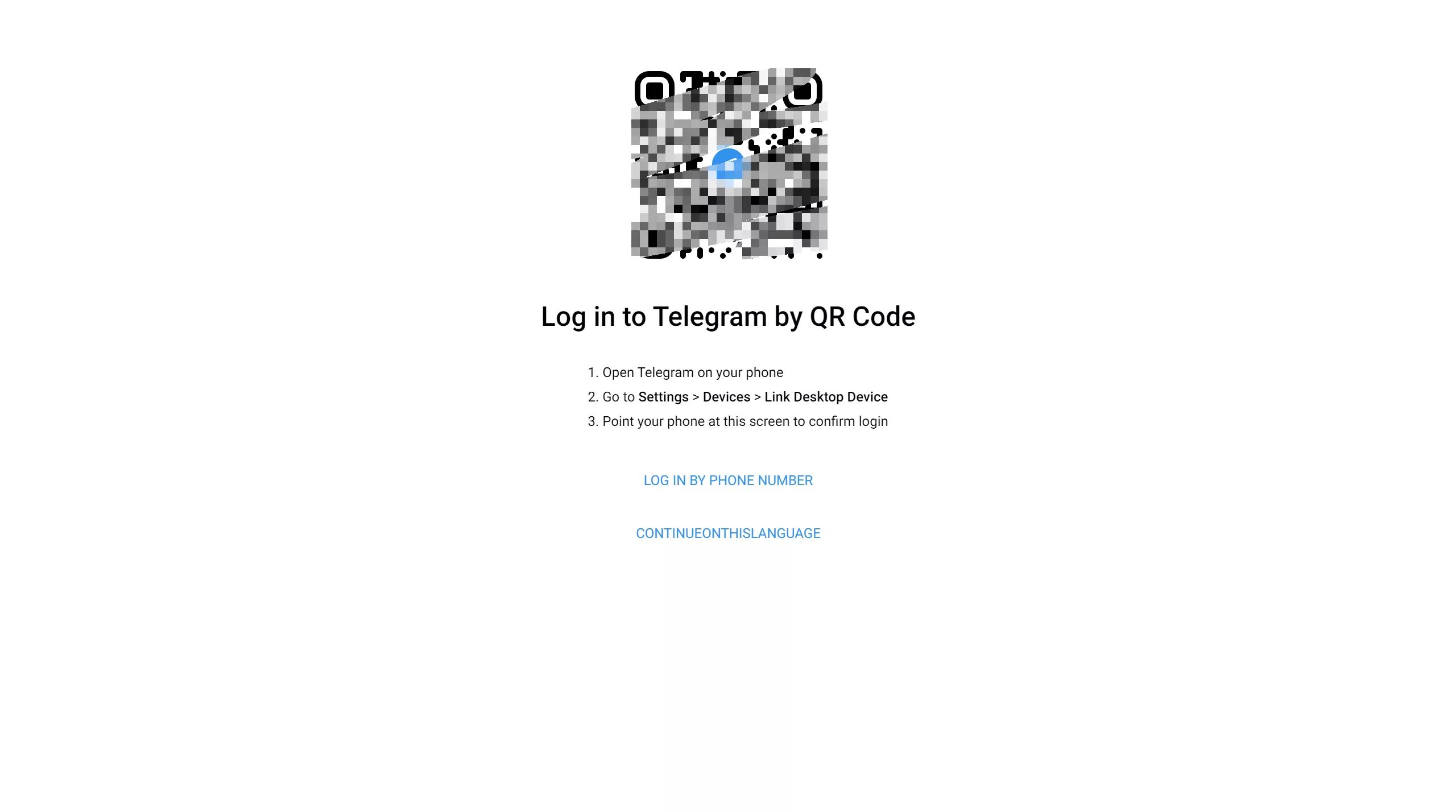 Telegram相关系统 - 扫码登录页