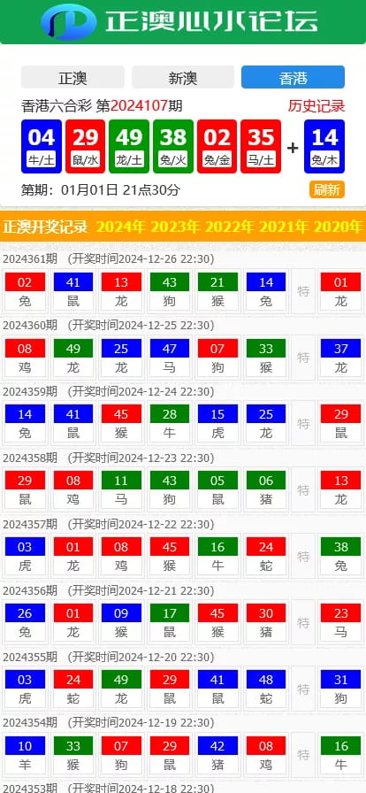 六合彩心水论坛 - 开奖记录详情页