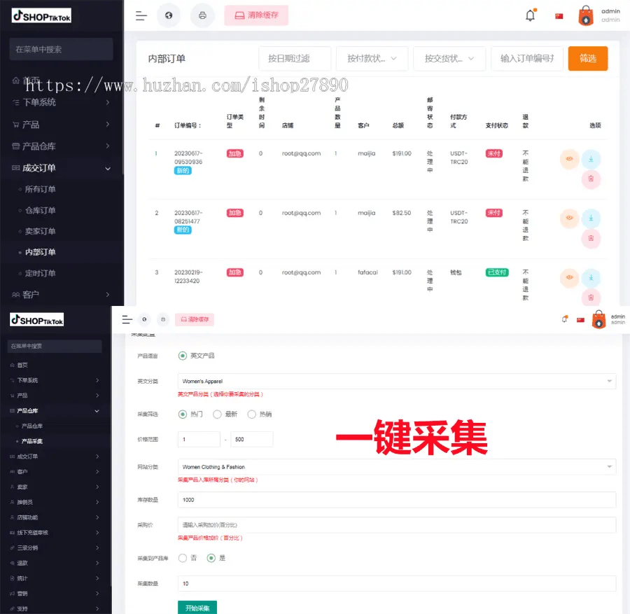 跨境电商商城 - 后台数据管理