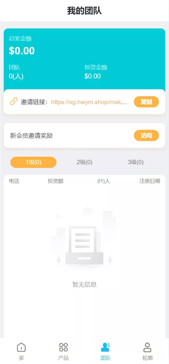 金砖理财系统 - 我的团队