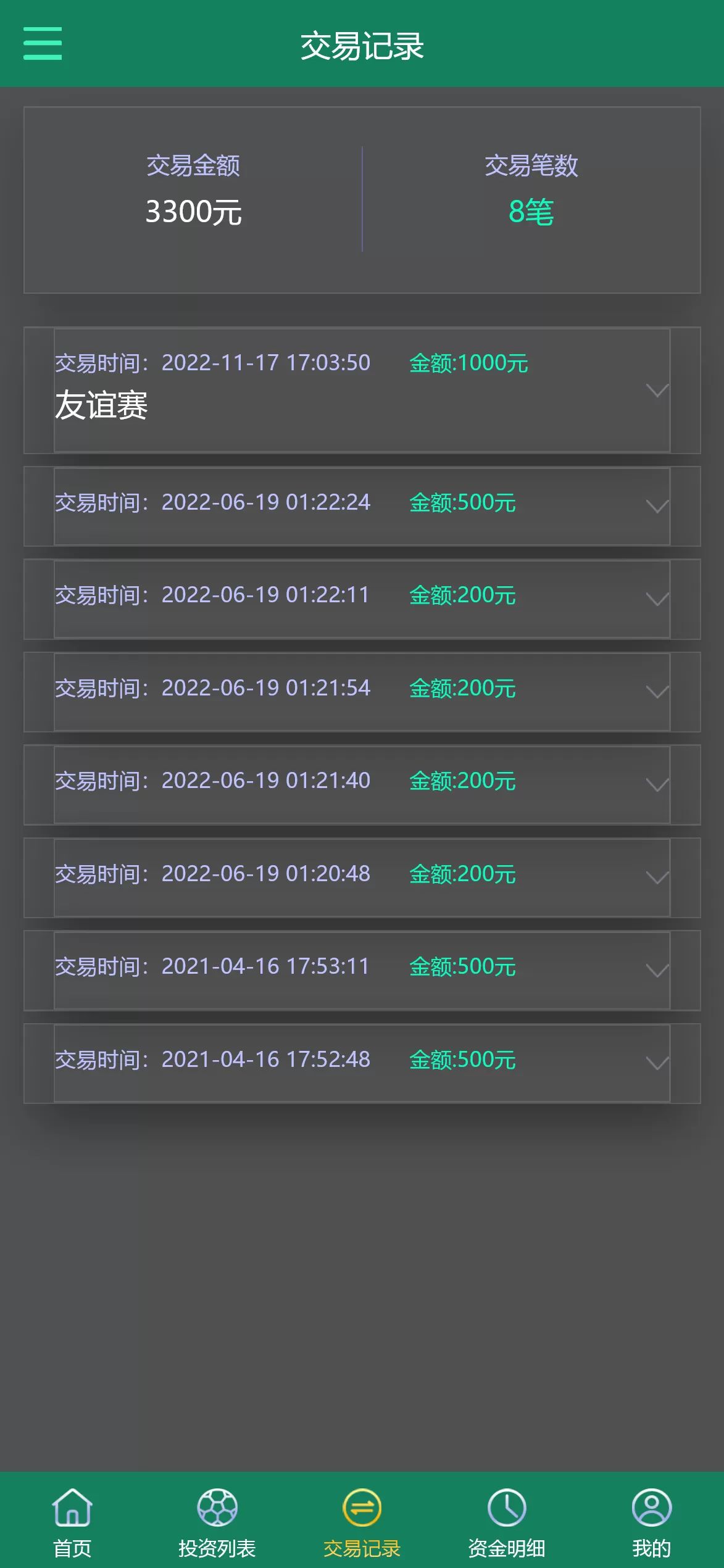TG淘金网 - 资金明细
