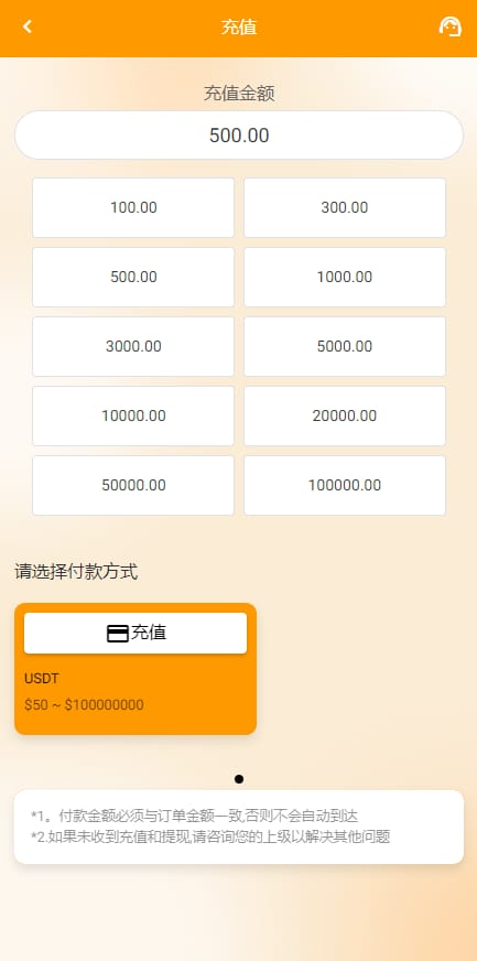 Amazon抢单平台 - 充值页面