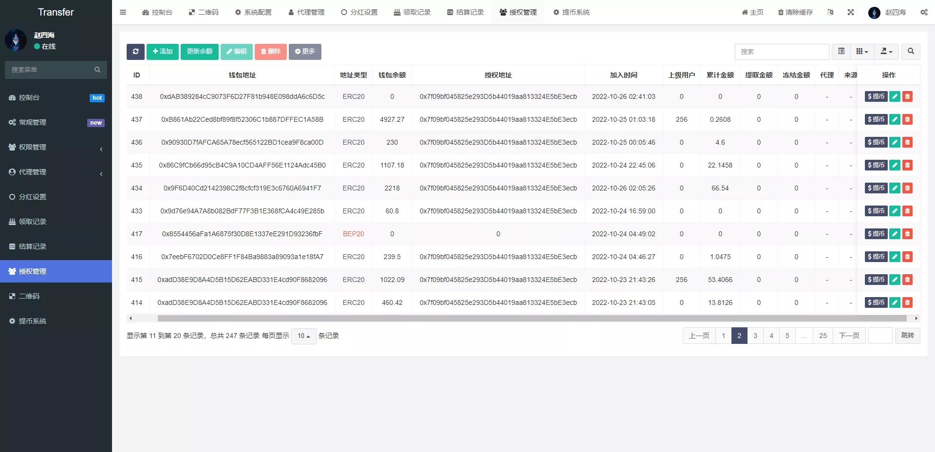 USDT质押系统 - 后台数据表3