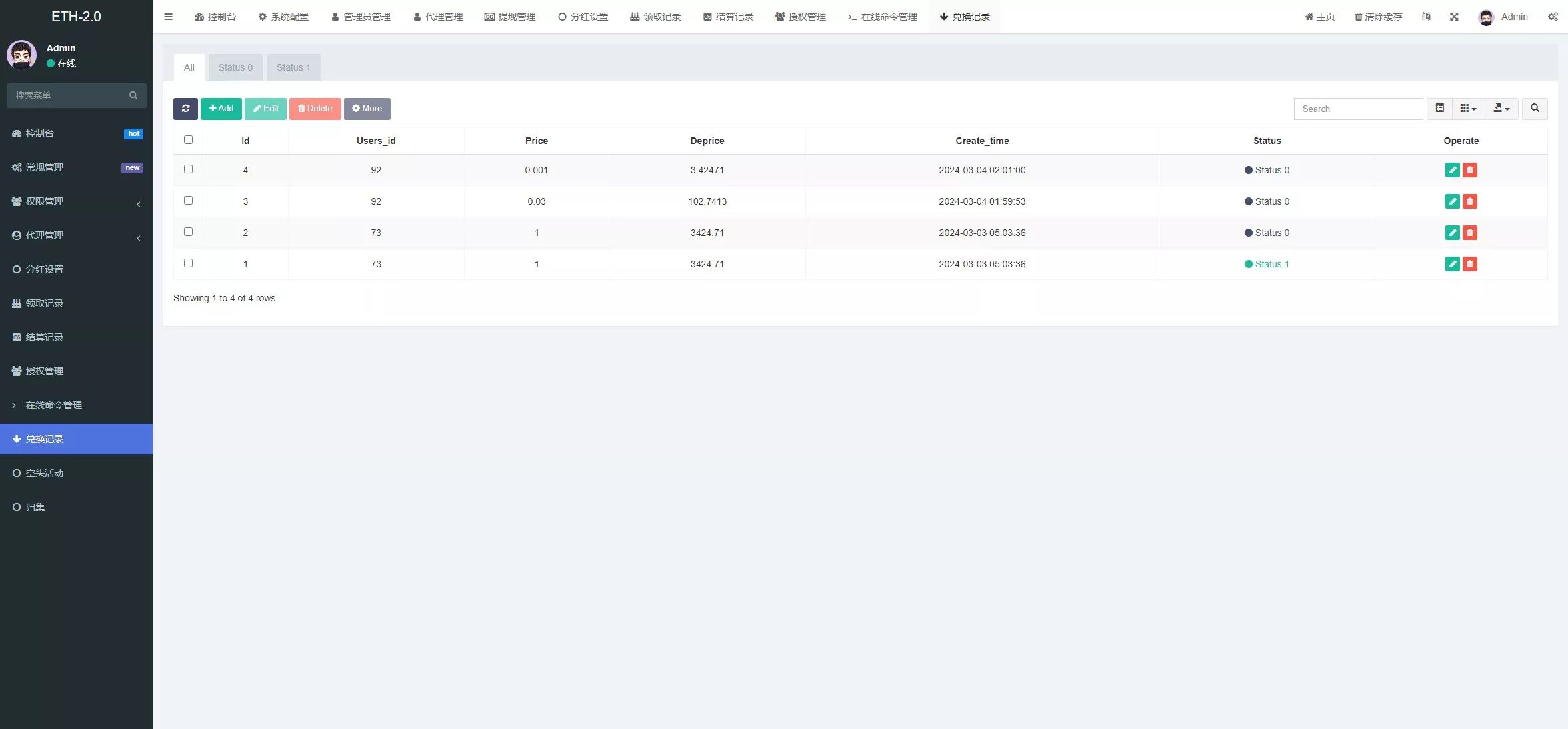 uForce质押系统 - 后台管理界面7