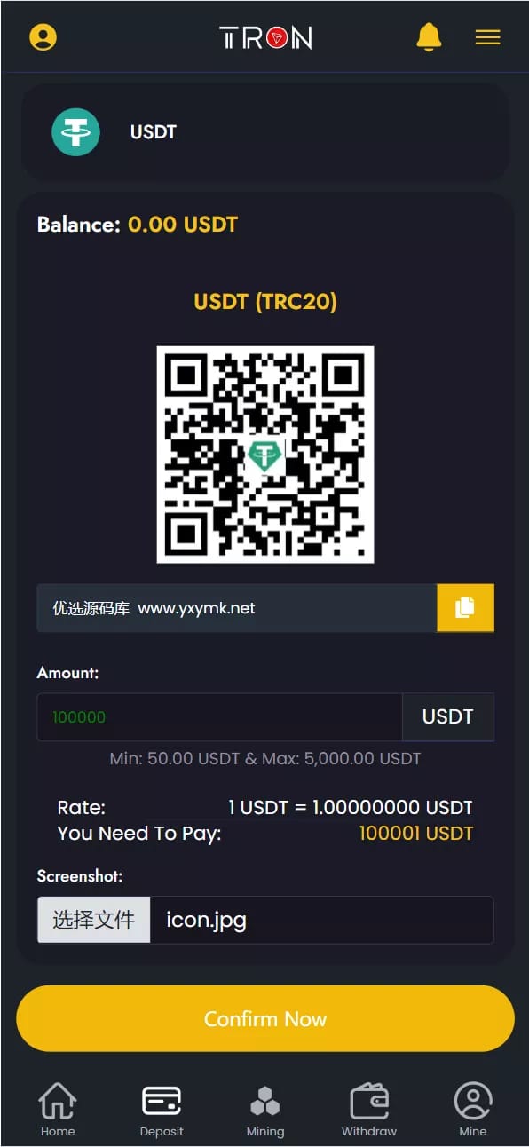 TRON理财系统 - 行情K线