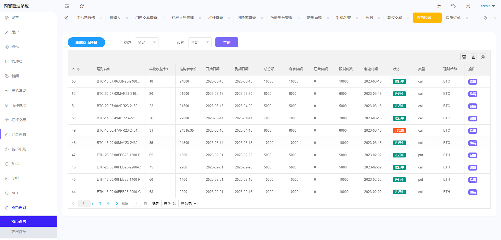 WooCloud交易所 - 后台数据表10
