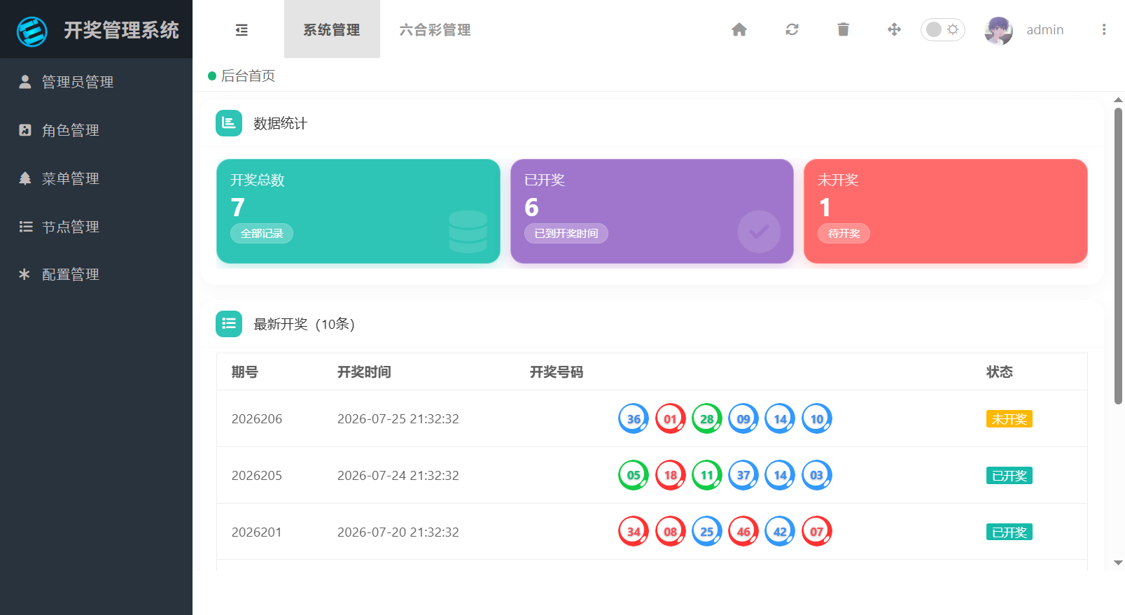 六合彩开奖视频生成器系统源码/带后台管理+直播生成+多彩种支持