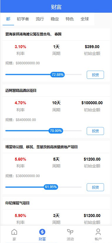 VUE框架开发运营版海外资金盘投资理财系统源码,八国家语言,附带搭建教程