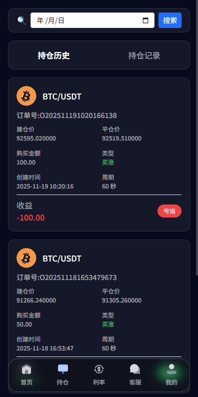 新版海外微盘系统 - 交易页面